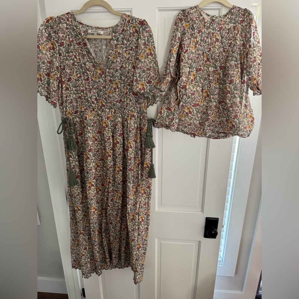 Baybala Mommy & Me dresses S and 3T, EUC